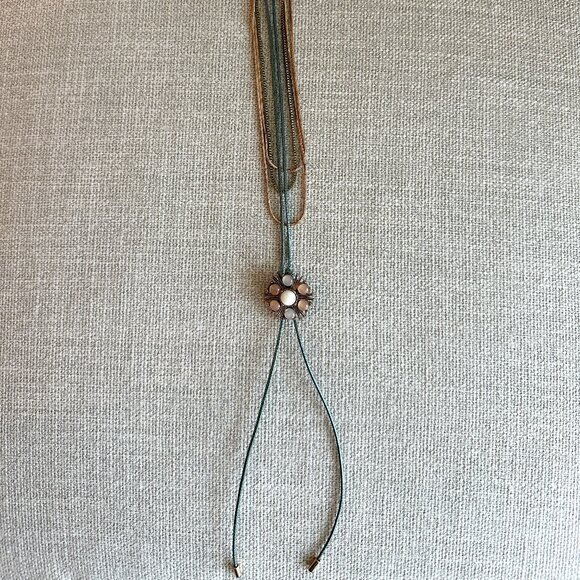 Altar'd State Antique Gold Layered Necklace with Pendant - NEW WITH TAG - Picture 4 of 9